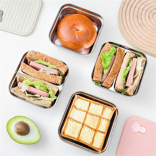 Food Container  Stainless  Multicompartment Sandwich-Yellow 2 2