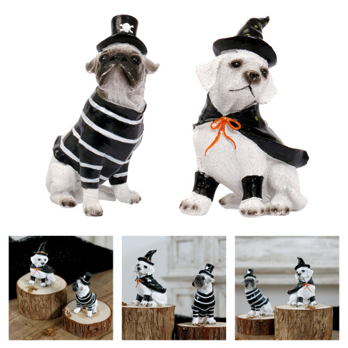 Figurines de chien d'Halloween Statue de chien en-Sorcière 2