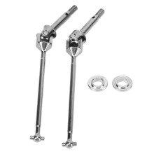 2PCS RC Front Drive Shaft Steel RC Transmission Shaft Replacement for Losi Baja Rey 1/10 RC Car Silver-Good