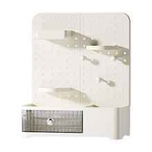 Durable ABS Plastic Figure Display Shelf Pegboard-Milk white