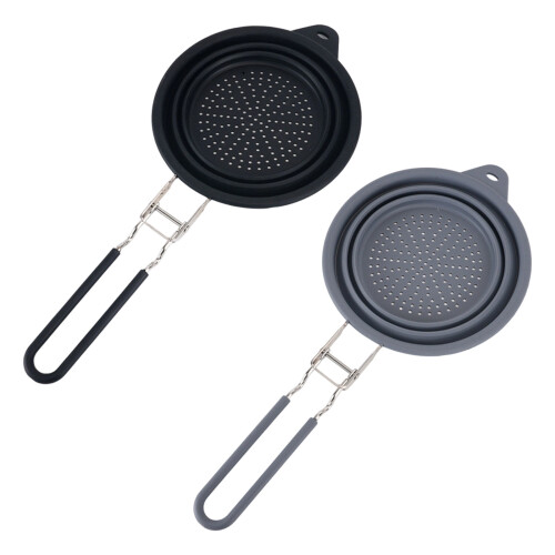 Kitchen Foldable Pastas Strainers,Collapsibles Colanders-Black 1