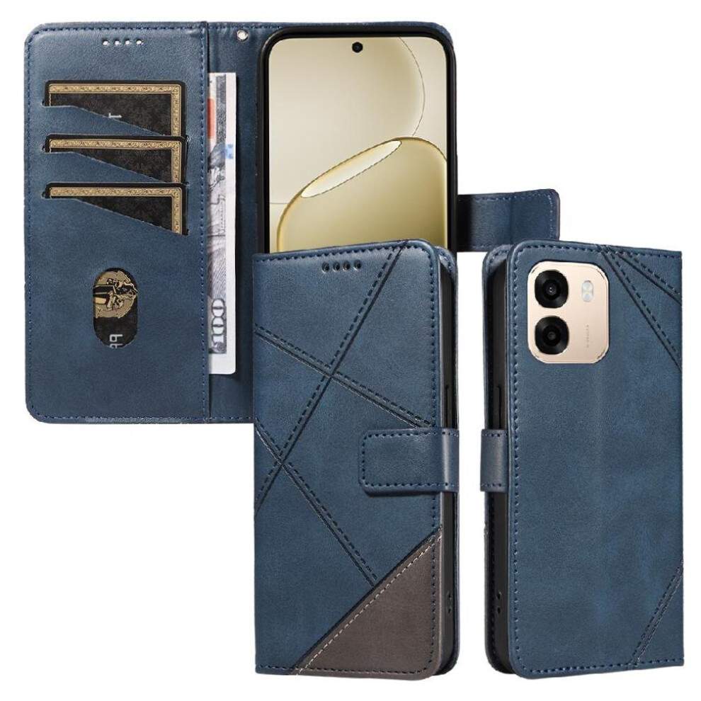 Photos - Case  Flip  For OPPO A6X 5G/A6 5G High-Quality With Diamond Stitching And Card Slot Leather Phone Protection 