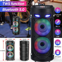 MIC & RGB Portable Bluetooth Party Speaker Sub Woofer Heavy Bass Sound System UK