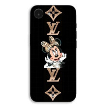 Hoes Voor iPhone SE 2024 Minnie LV zwarte achtergrond Maniacase