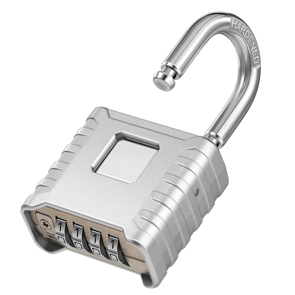 Zhege Heavy Duty Combination Padlock 4Digit Weatherproof Outdoor Lock With Hidden Password Design For Gate Garage Locker 9073542192459
