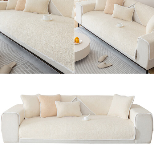 Short Pile Sofa Cover Heat Insulation Stable Base-70*120cm grey 1