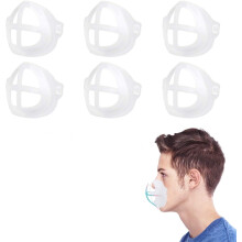 Face Mask Bracket Silicone Support Frame 3D Design for Extra Breathing Space Reusable Washable 6PCS