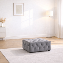 (Space Grey, Footstool) Monaco Sofa 3+2 Set 1,2,3 Seater Chesterfield Velvet Couch Longue Lounger Settee