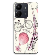 Funda para smartphone - MANIACASE - Xiaomi Redmi 13C 4G - Diseño París Torre Eiffel Bicicleta - Negro - Protección antichoque