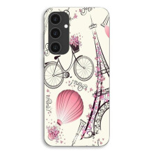 Funda - MANIACASE - Samsung Galaxy S24 - Motivo París Torre Eiffel bicicleta - Negro - Protección antichoque
