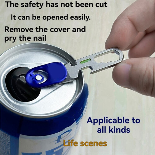 1pc  Multi Functional Tool Keychain - Titanium, Compact Outdoor Gear 2