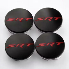 (Black Red) 4pcs 63mm SRT Wheel Center Hub Caps For D-odge Nitro Caliber Challenger Charger Journey Caravan Durango Nitro Car Rims Cover
