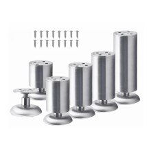 Adjustable Stainless Steel Furniture Legs 7in Set of 4, Heavy Duty Table and Cabinet Support with Noise‑Reducing Pads
