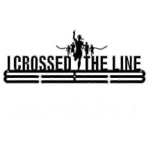 (I CROSSED THE LINE) Medal Holder Display Hanger Rack Medals Black