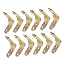 12pcs Heavy Duty Black Aluminum L Shape Corner Bracket for Wall Shelves and Furniture Reinforcement