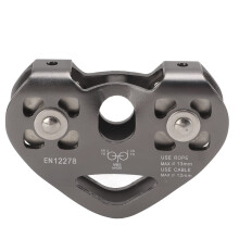 Climbing Pulley Aviation Aluminum Double Pulley with Dual Sheave Design for Rock Climbing and Rescue