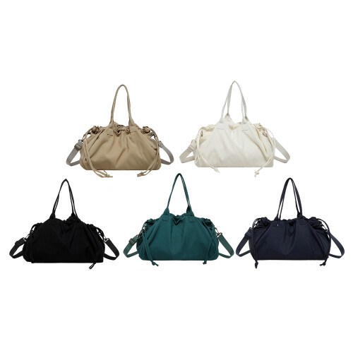 Stylish Crinkled Nylon Handbag With-Blue (30cm 1