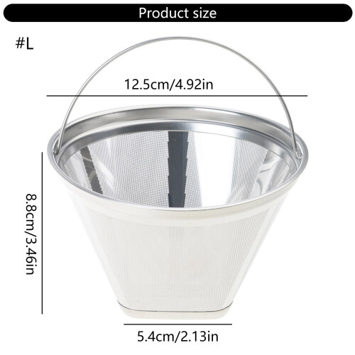 Practical Stainless Steel Coffee Filter Cone Shape With Fine-L 2