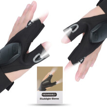 LED Flashlight Gloves for Men Dad, USB Rechargeable Hands Light Up Work Gloves for Outdoor Camping