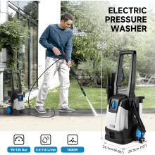 Pressure Washers, 1600W, 135 Bar, Power Electric Cleaner For Car, Patio & Garden Furniture, High-Performance Jet Washer With Spray Gun,