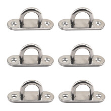 6Pcs M6 304 Stainless Steel Pad Eye Plate Hook, Heavy Duty Corrosion‑Resistant Anchor for Marine Deck Wall Ceiling