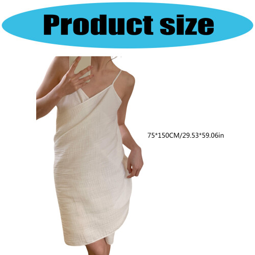 Swimwears Open Rear Designs Breathable Cotton Robe-White 2