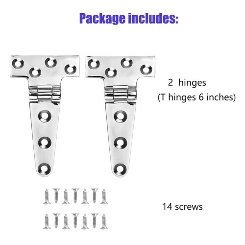 DobradiçAs Marinhas da Categoria T, DobradiçAs Do , 6 Polegadas X 3 Polegadas, Nenhum RuíDo, AçO InoxidáVel 316 Resistente com Parafusos (2 PCS) 2