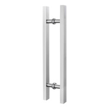 Heavy Duty Sliding and Barn Door Handle 600x400mm Silver Steel Double Sided Weatherproof Grip