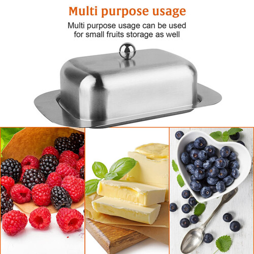 Contemporary Butter Dish Stainless Steels Base With See Through 1