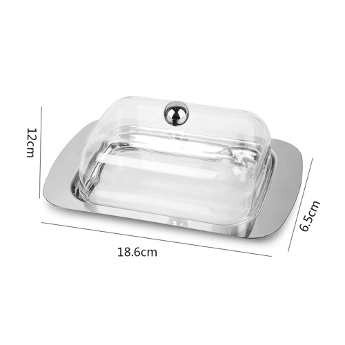 Contemporary Butter Dish Stainless Steels Base With See Through 2