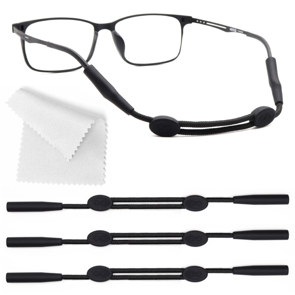 Kids Glasses Strap 3 Pack, Adjustable Eyeglasses Strap for Children with Secure Grip and Comfort Wear