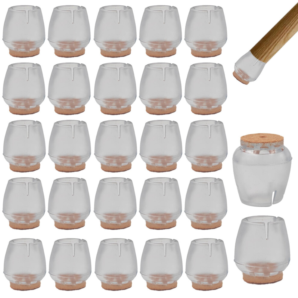 32Pcs Transparent Chair Leg Protectors With Felt Pads For Hardwood Floors, Non Slip Furniture Leg Caps 12Â16Mm 9771547044826