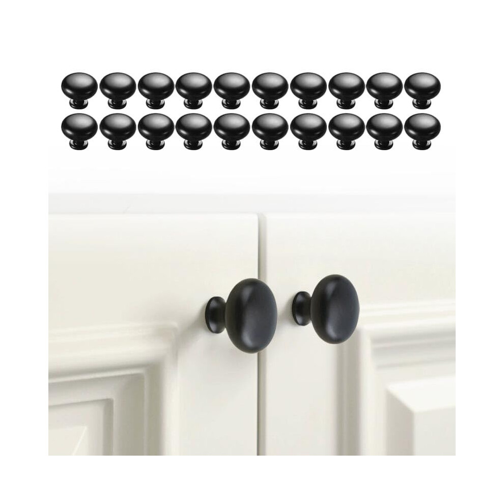 Black Zinc Alloy Cabinet Knobs And Round Mushroom Drawer Pulls For Kitchen Cabinets Pack Of 20 9771547045007
