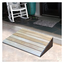 Wooden Threshold Ramp 30.8 x 30 x 9 cm, Solid Wood NonSlip Doorway Wheelchair Ramp,  Load Capacity