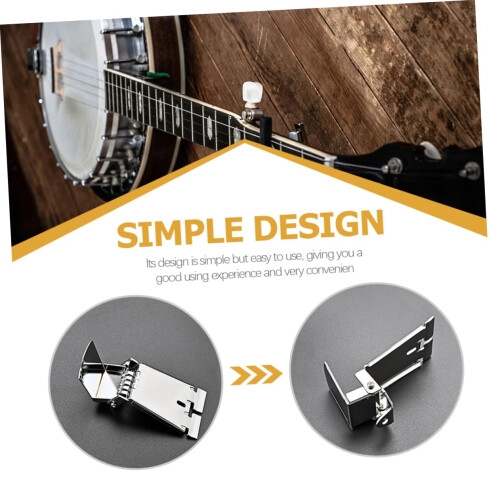 5 String Banjo Tailpiece Chrome Metal Replacement with Secure Loop Design and Stable Tuning Support 1