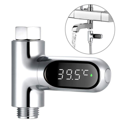 BD-LS-01 Second Generation LED Digital Display Shower Water Thermometer(Plating)