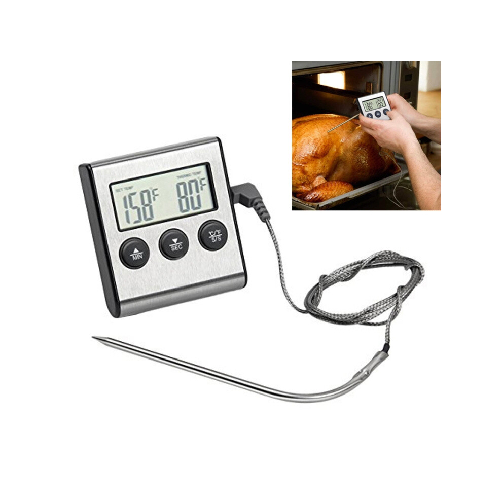 Digital Oven Thermometer Kitchen Food Cooking Meat BBQ Probe Thermometer Timer Water Milk Temperature Cooking Tools