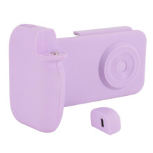 Magnetic Phone Camera Grip with Detachable Bluetooth Selfie Remote and Tripod Port, Violet Handle