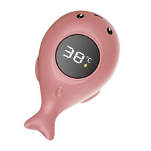 IPX7 Wasserdichtes Cartoon-Wal-Farb-LED-Display Smart-Wasserthermometer Babybadethermometer (Pink)