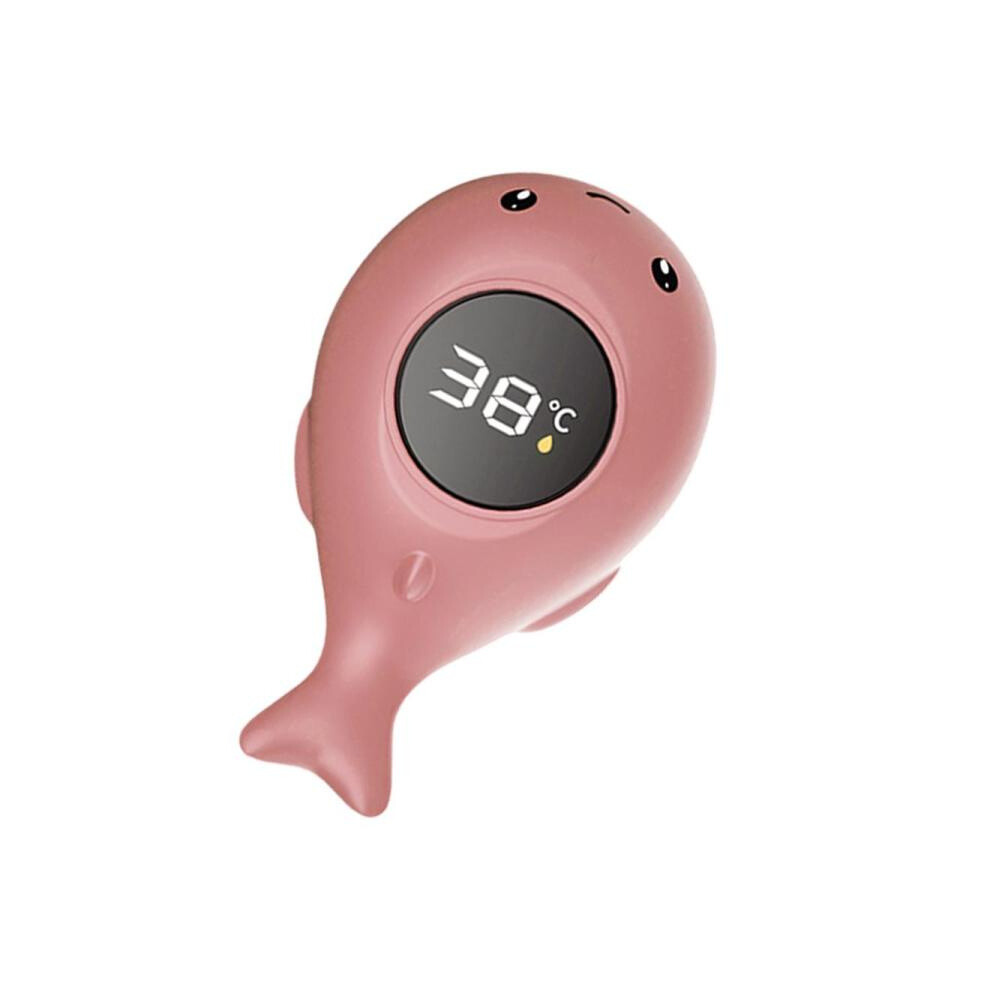 IPX7 Waterproof Cartoon Whale Color LED Screen Smart Water Thermometer Baby Bath Thermometer(Pink)