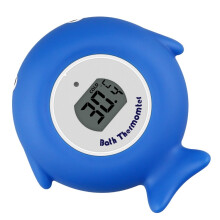 Termómetro electrónico para bañera o piscina con forma de pez (azul)