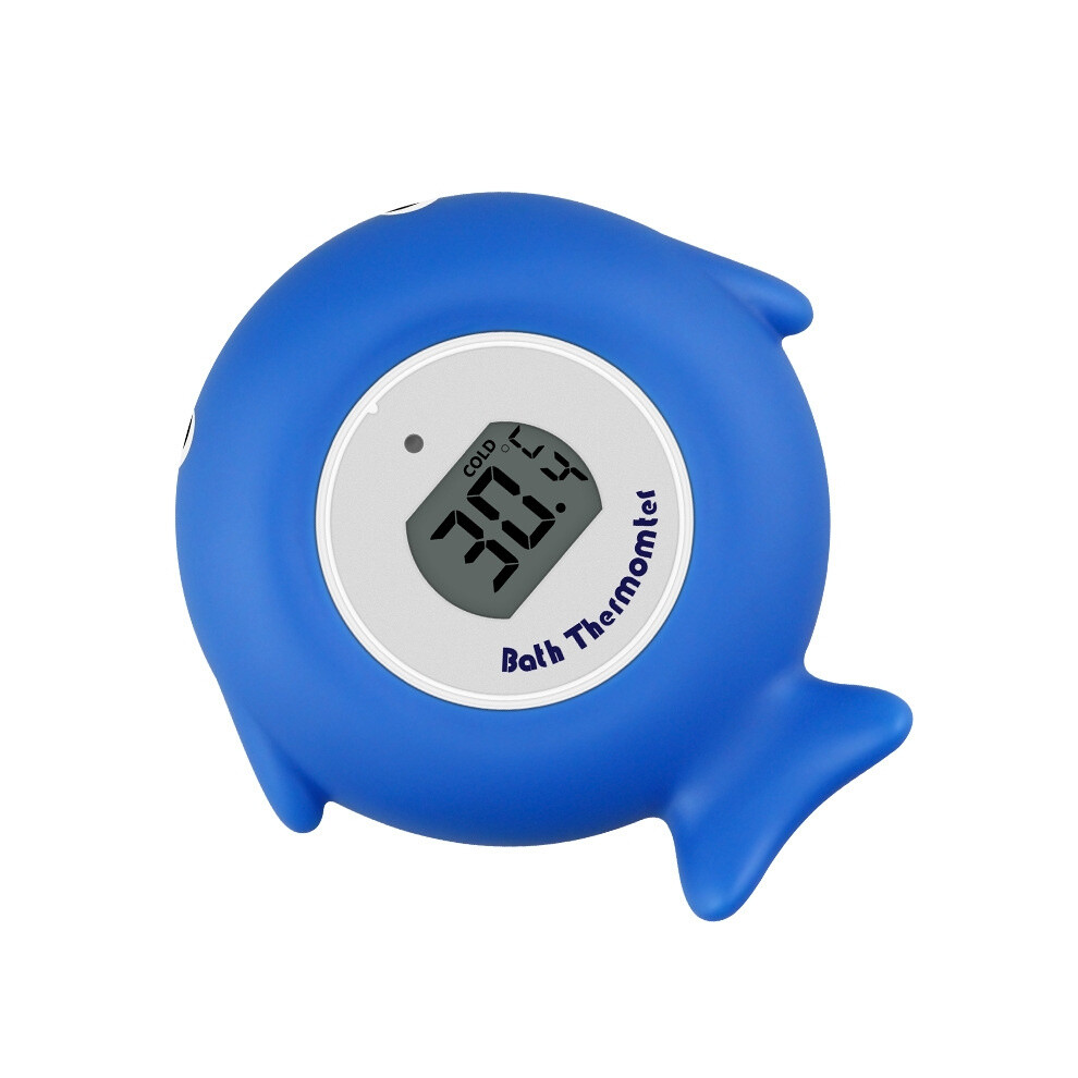 Blue Little Fish Baby Bath Electronic Thermometer Bathtub Pool Water Thermometer(Blue)