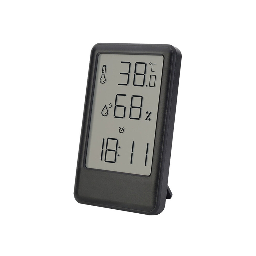 Black 9032 Lcd Large Screen Display Alarm Clock Thermometer And Hygrometer (Black)