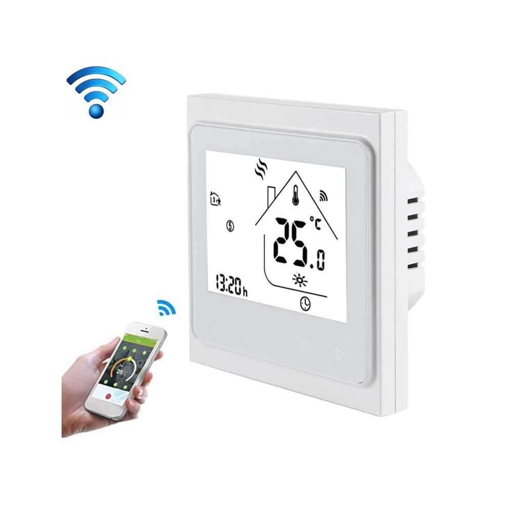 White Bht-002Galw Wifi 3A Water Heating Touchscreen Lcd Thermostat With Wifi Control And Time Display (White)