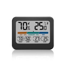 Termometro elettronico multifunzione con ampio schermo a colori per la registrazione di temperature alte e basse, adatto all'uso domestico.