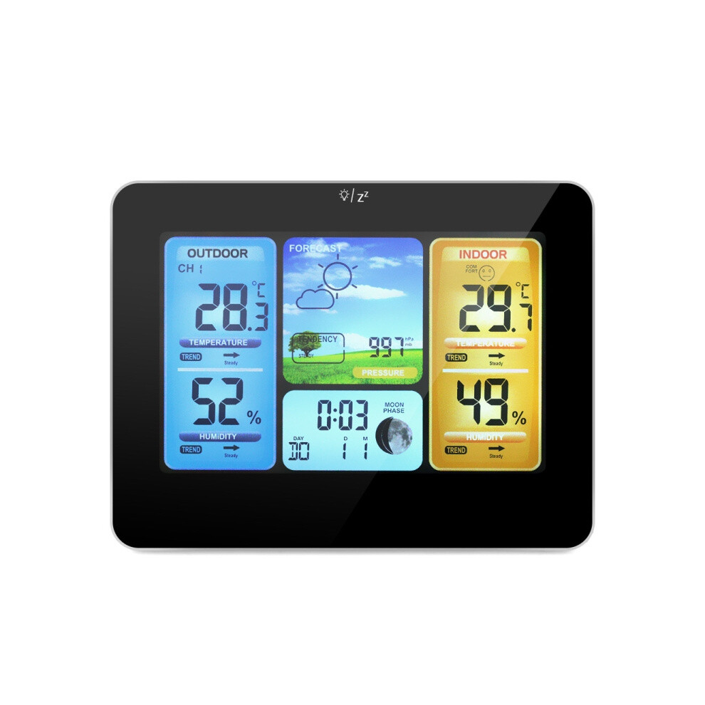 Fj3373 Weather Station Wireless Indoor Outdoor Sensor Multifunction Thermometer Hygrometer Digital Alarm Clock Barometer Forecast 6083684916175