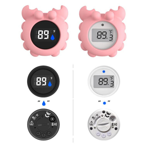 Digitales Baby-Badethermometer in Krabbenform, Farbe: Weiß (LCD) 1