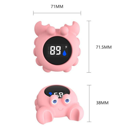 Digitales Baby-Badethermometer in Krabbenform, Farbe: Weiß (LCD) 2
