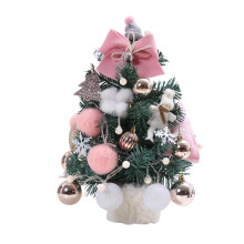 Mini Tabletop Christmas Tree with Adjustable Light Brightness, Battery Powered Rose Gold 35cm for Home or Office
