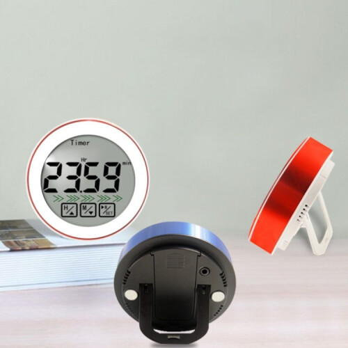 A multi-functional thermometer (red) that combines room temperature measurement, food probe detection, and countdown timer functions. 2